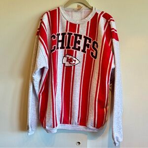 Vintage 90s Kansas City Chiefs striped pullover sweatshirt ❤️💛